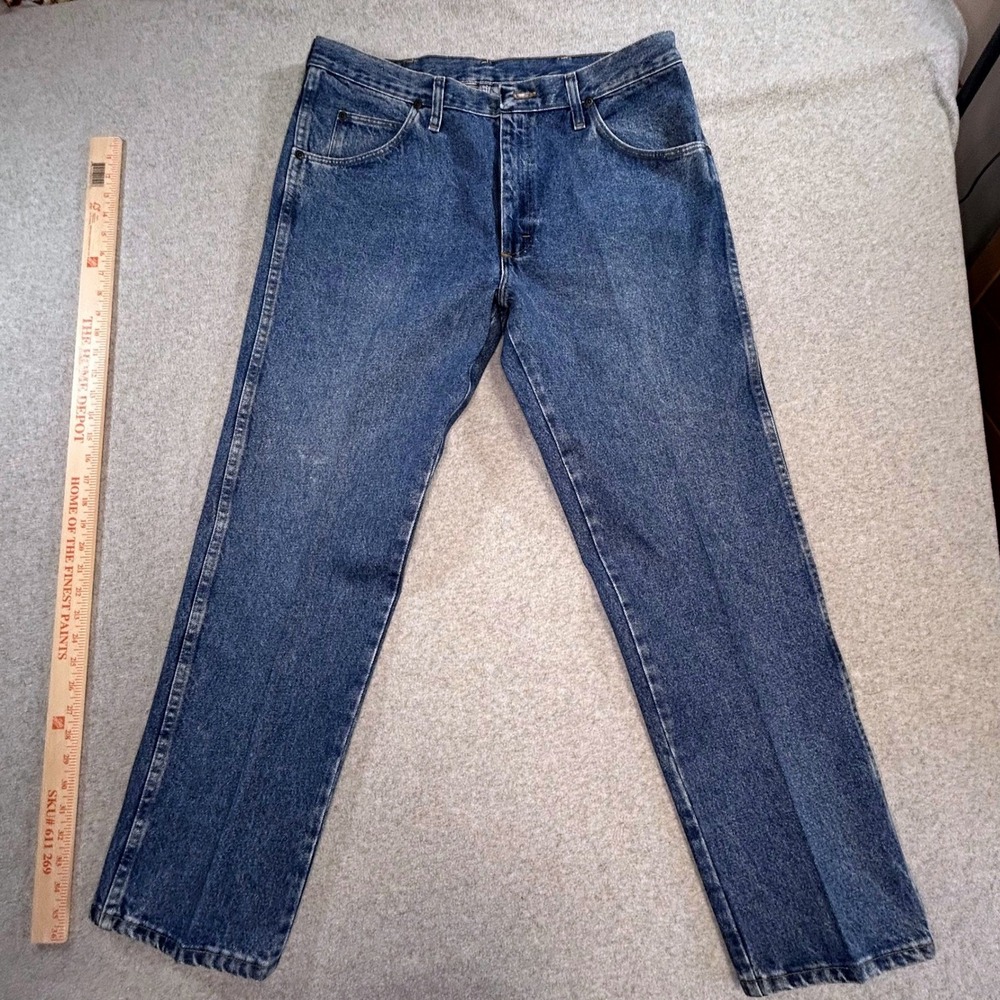 Wrangler Authentic Jeans Mens 34x29 Blue‎ Medium Wash Excellent Straight Leg